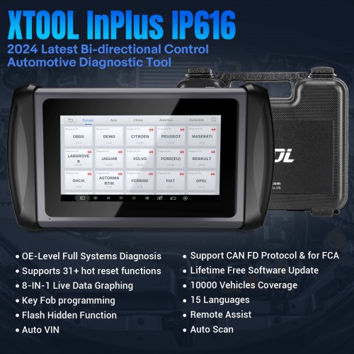 2024 XTOOL InPlus IP616 OBD2 Car Automotive Diagnostic Tools with 31 Reset Service Auto Key Programmer Lifetime Free Update