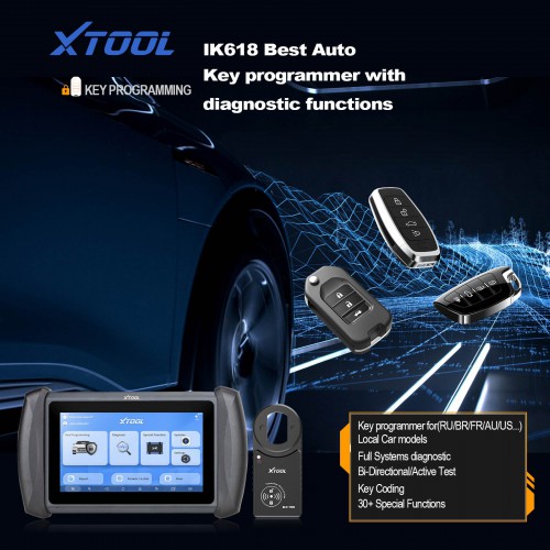 2024 XTOOL InPlus IK618 IMMO & Key Programming Tool with Bi-Directional Control 32 Service Functions Can work with CAN-FD Adapter PK X100 PAD Elite