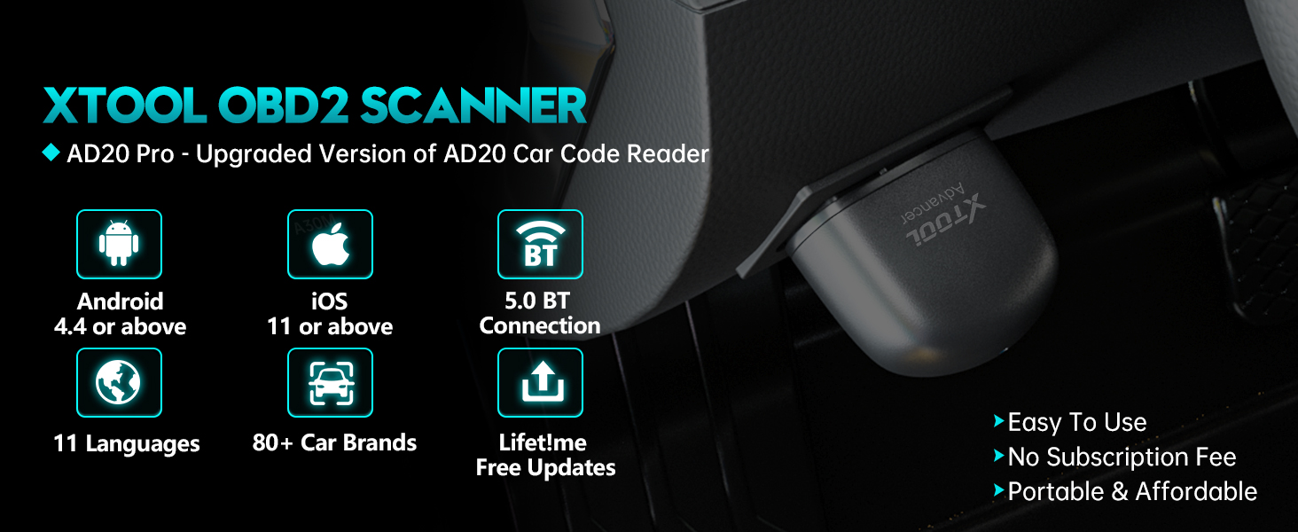 2023 XTOOL Advancer AD20 Pro Wireless OBD2 Scanner